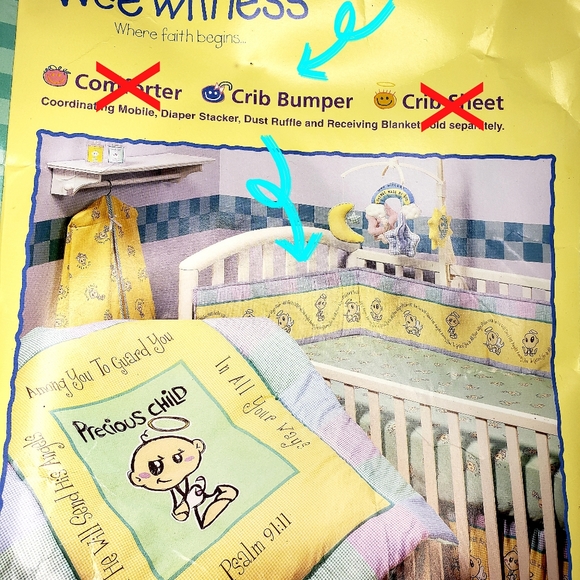 💰SOLD 3/11/22💰🆕️ NEW Vintage Psalm 91:11 Crib Bumper Pad - Picture 2 of 8